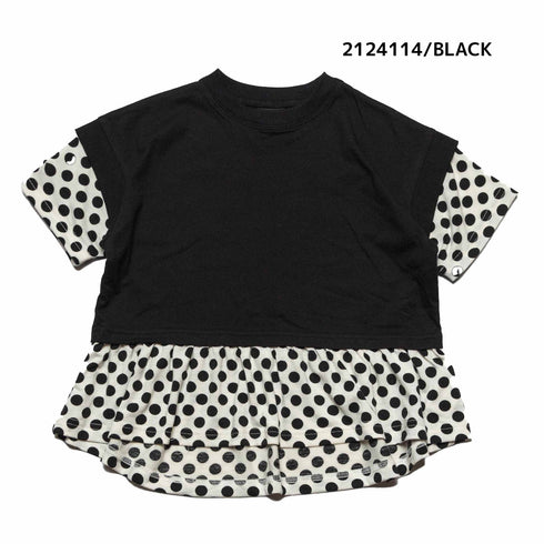 【130~150】 T/C天竺レイヤードTシャツ ★2124114j★キッズサイズ 子供服